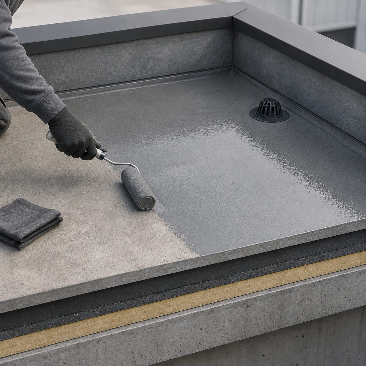 Applying roofing primer